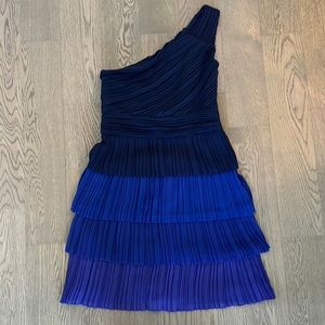 Max & Cleo Layered Navy Purple One Shoulder fits S